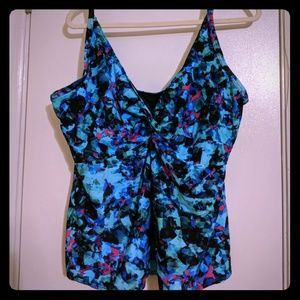 Seaglass pattern tankini top